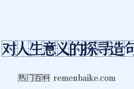 对人生意义的探寻造句是什么意思的图片